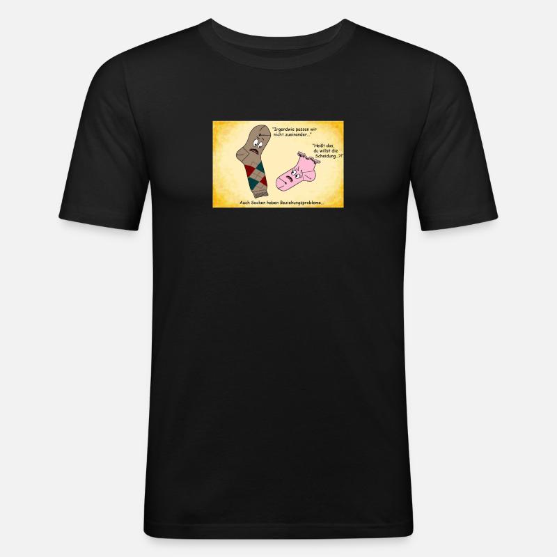 Socken - Männer Slim Fit T-Shirt - Schwarz