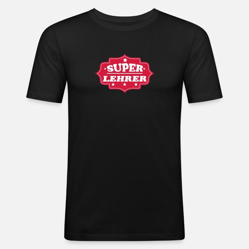 Super lehrer 222 - Männer Slim Fit T-Shirt - Schwarz