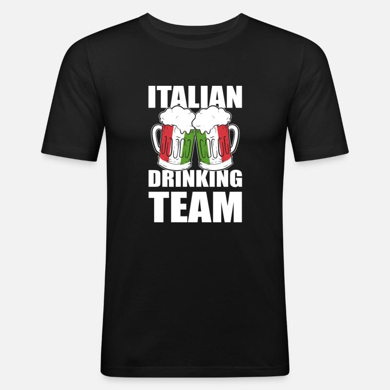 Italia - Männer Slim Fit T-Shirt - Schwarz
