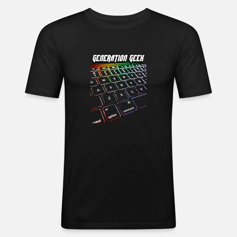 GENERATION GEEK - Männer Slim Fit T-Shirt - Schwarz