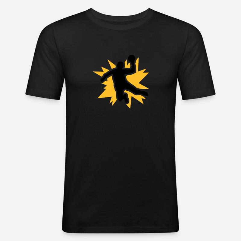 Handball - Männer Slim Fit T-Shirt - Schwarz