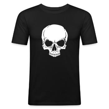 totenkopf - Männer Slim Fit T-Shirt - Schwarz - Vorne - Nik (191cm)