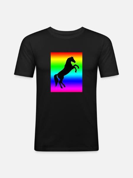 Rainbow Horse - Men's Slim Fit T-Shirt - black