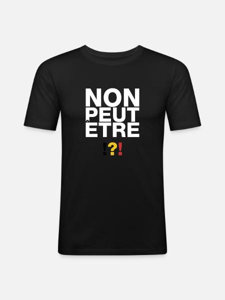 Non peut-être !?! - T-shirt près du corps Homme - noir
