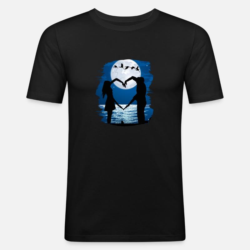 romantic - Männer Slim Fit T-Shirt - Schwarz