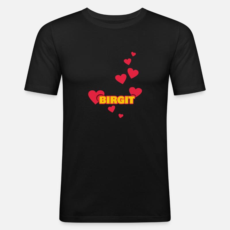 I love Birgit Biggi - Men's Slim Fit T-Shirt - black
