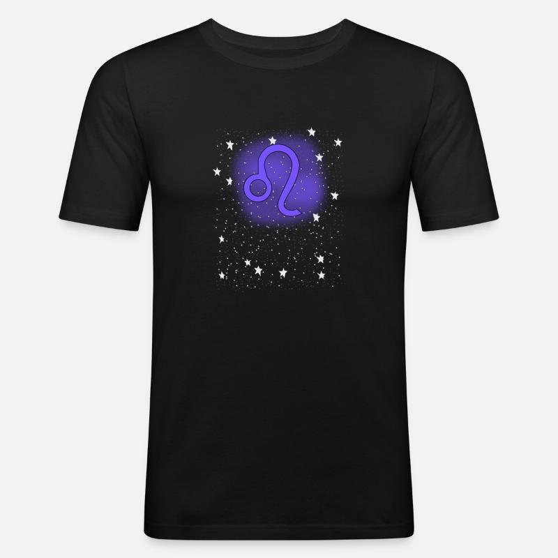 Sternzeichen Löwe Geschenk Symbol Sterne - Männer Slim Fit T-Shirt - Schwarz