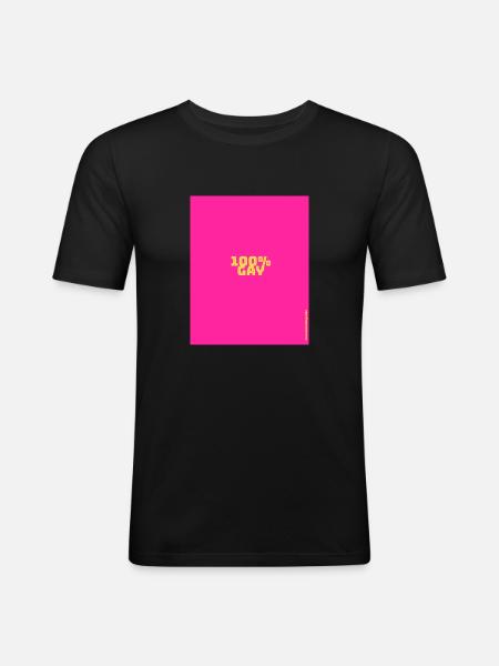 100 % Gay - Männer Slim Fit T-Shirt - Schwarz
