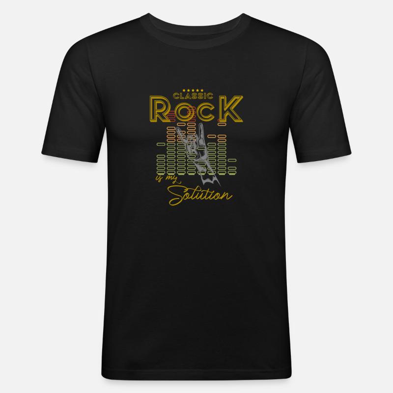 Classic Rock is my Solution! - Männer Slim Fit T-Shirt - Schwarz