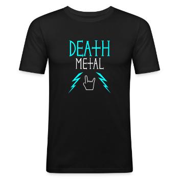 Death-Metal-Musik - Männer Slim Fit T-Shirt - Schwarz - Vorne - Nik (191cm)