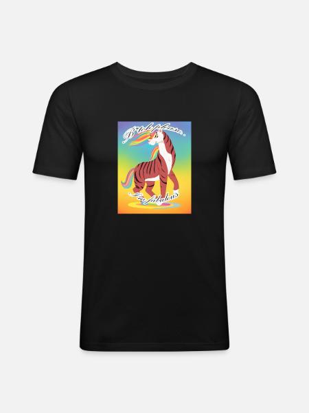 B* please, I'm fabulous! - Männer Slim Fit T-Shirt - Schwarz