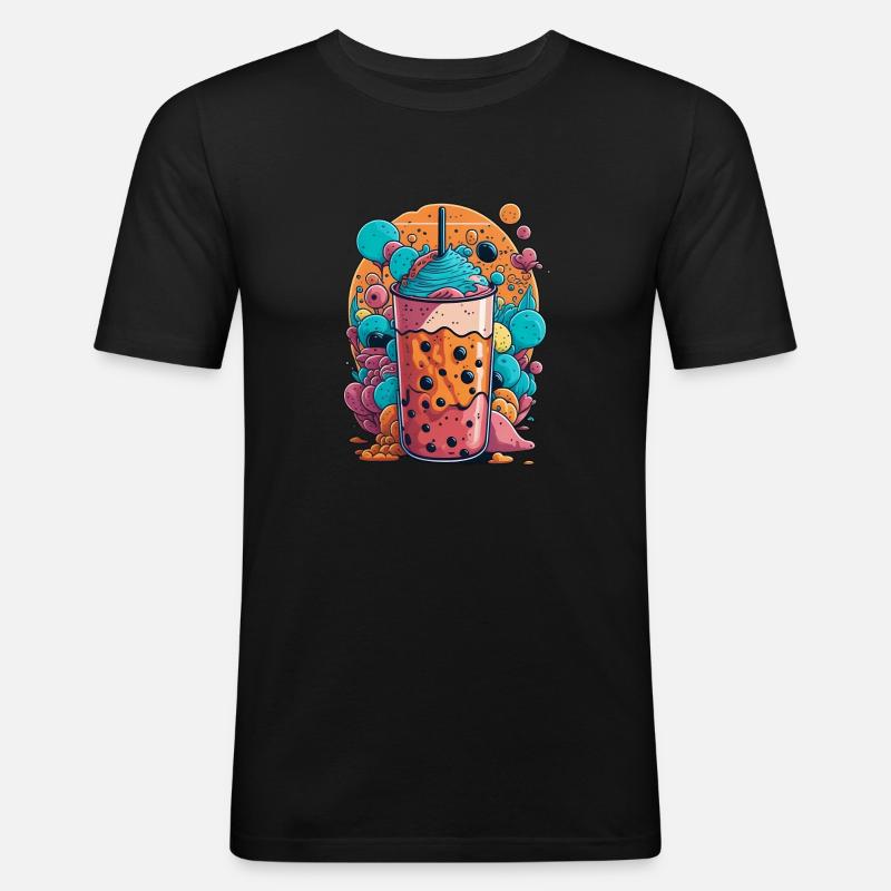 Sommer Cocktail - Männer Slim Fit T-Shirt - Schwarz