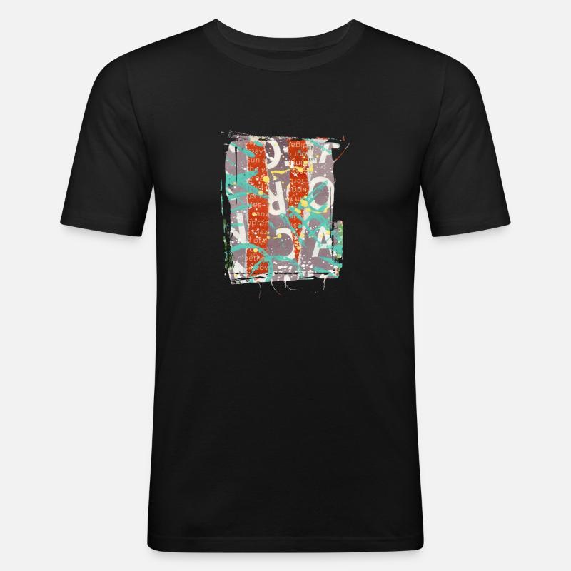 Zeitungsausschnitte Scrapbook Zeitschriften Alphabet Code - Männer Slim Fit T-Shirt - Schwarz