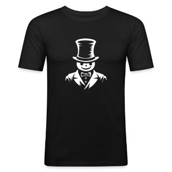 Schneemann Winter Gent - Männer Slim Fit T-Shirt - Schwarz - Vorne - Nik (191cm)