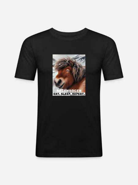 Regenbogen Mottoshirt - Männer Slim Fit T-Shirt - Schwarz