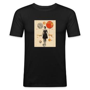 Sagittaire - T-shirt près du corps Homme - noir - Devant - Nik (191cm)