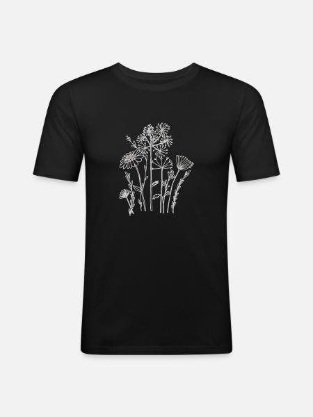 Fleurs séchées - T-shirt près du corps Homme - noir