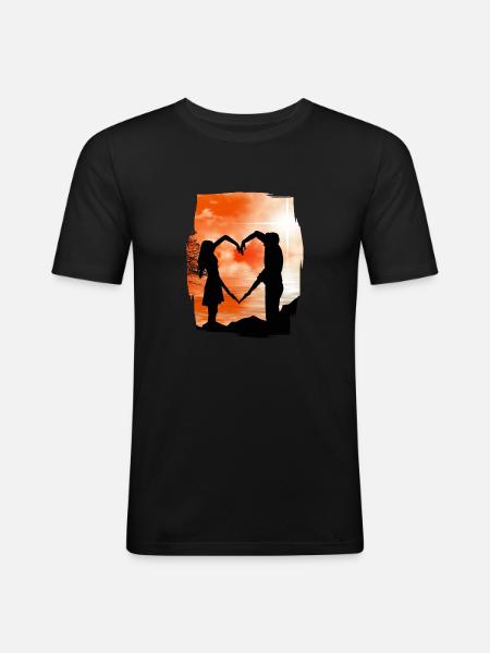 Valentine's Day Mood - Men's Slim Fit T-Shirt - black
