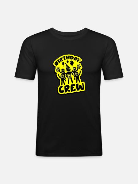 Birthday Party Crew - Men's Slim Fit T-Shirt - black