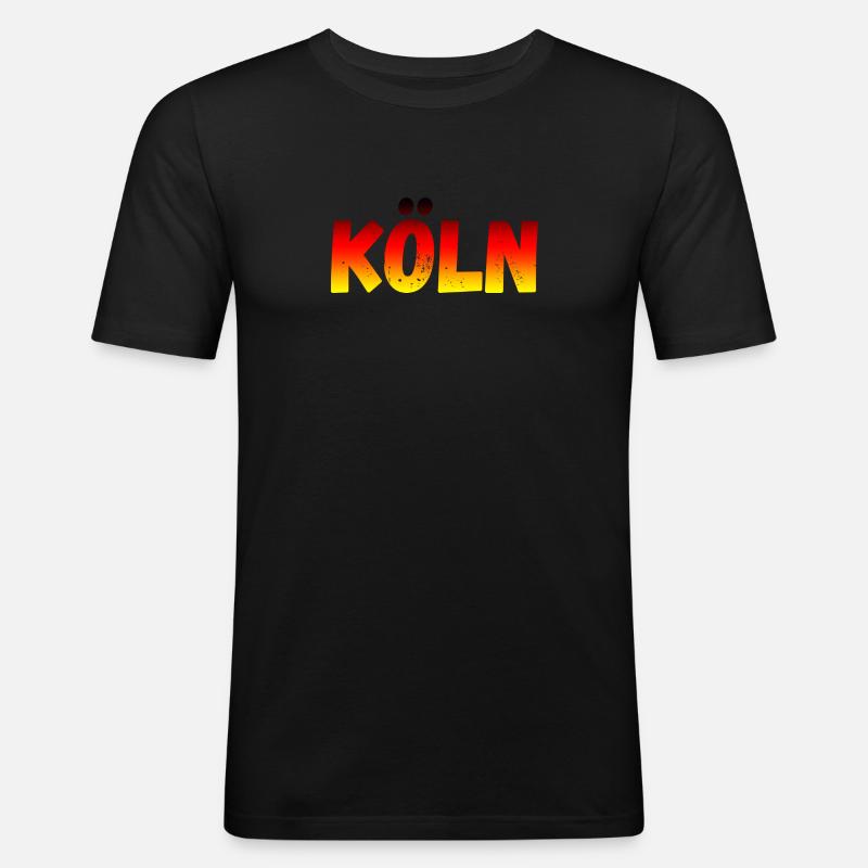 Köln - Männer Slim Fit T-Shirt - Schwarz