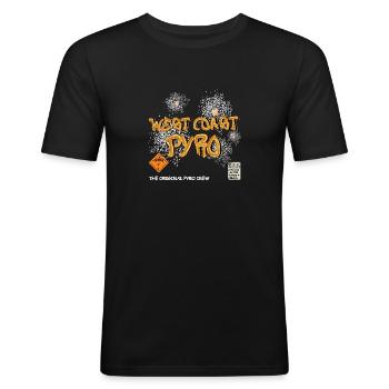 Pyro de la côte ouest - T-shirt près du corps Homme - noir - Devant - Nik (191cm)
