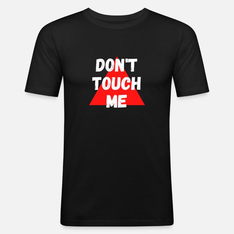 Non mi toccare - Maglietta aderente da uomo - nero