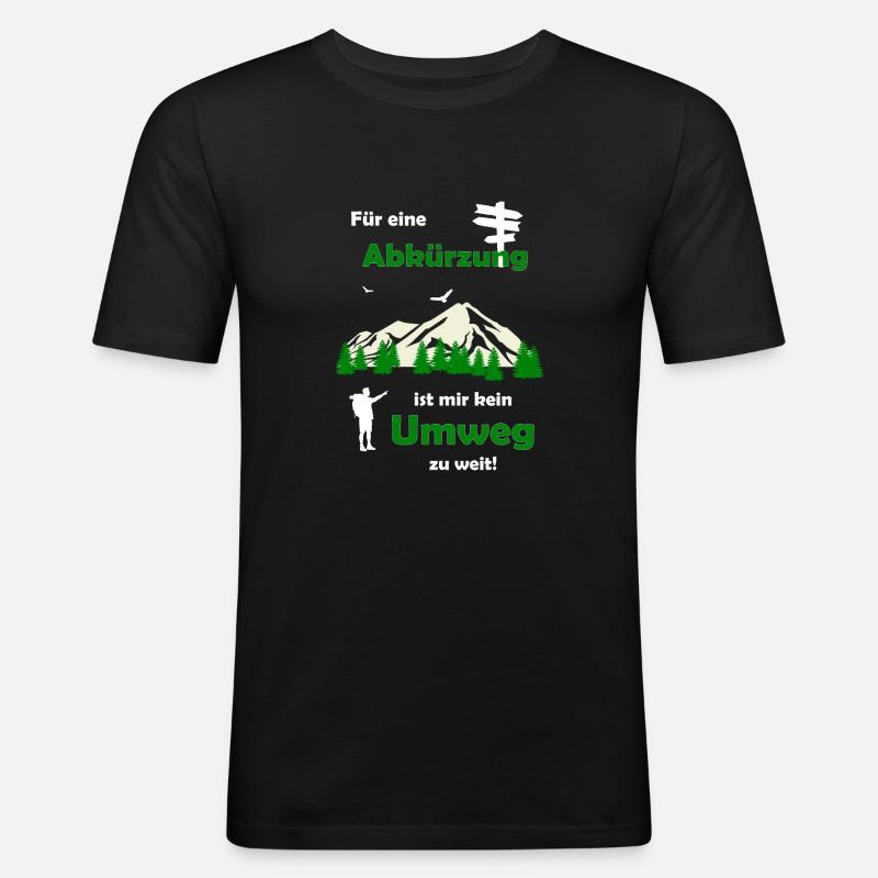 Wandern Spruch Geschenkidee - Männer Slim Fit T-Shirt - Schwarz
