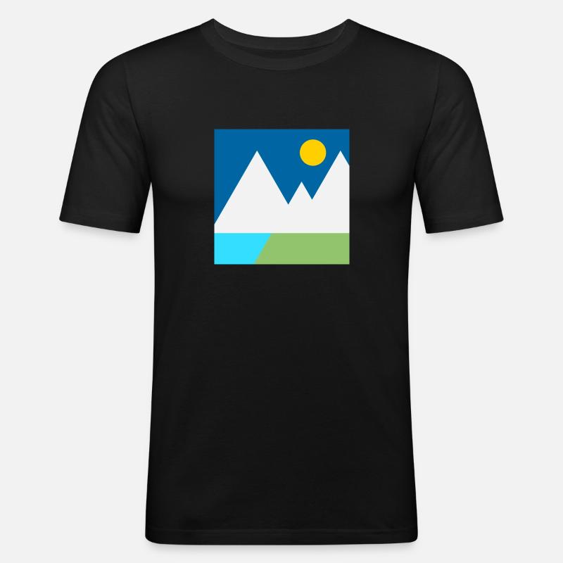 Bergkette - Männer Slim Fit T-Shirt - Schwarz