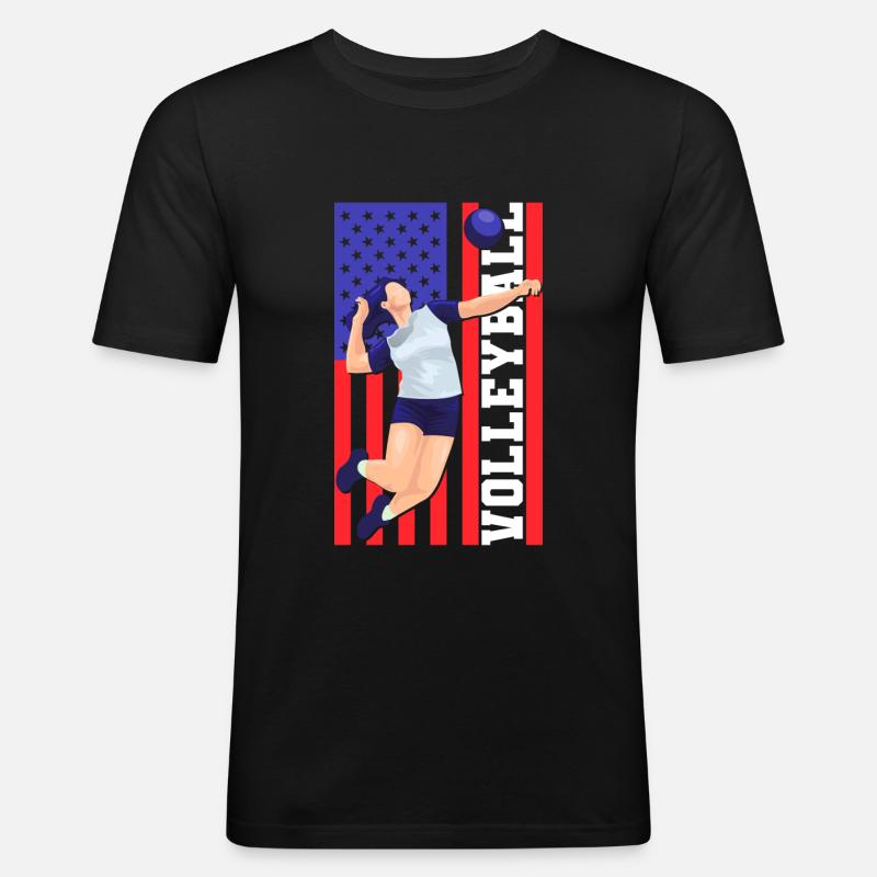 Volleyball Trainer - Männer Slim Fit T-Shirt - Schwarz
