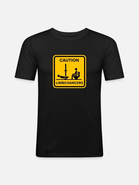 Caution! Limbo Dancers - Men's Slim Fit T-Shirt - black