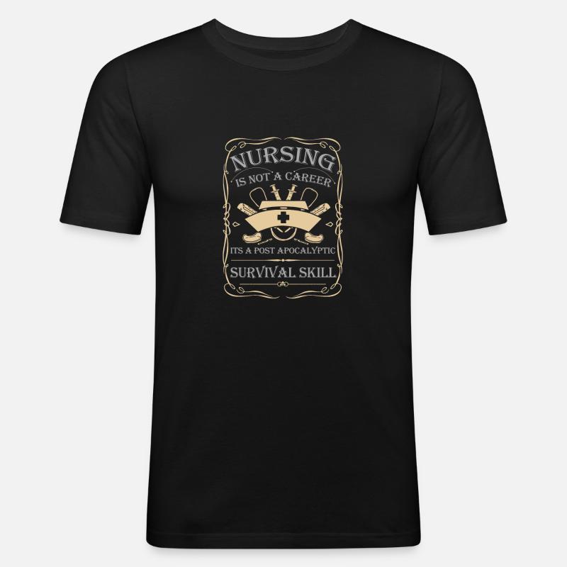 Krankenschwester - Männer Slim Fit T-Shirt - Schwarz