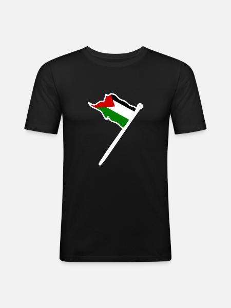 Free palestine - T-shirt près du corps Homme - noir