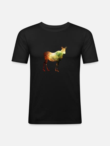 Étoiles de l’espace Moose - T-shirt près du corps Homme - noir