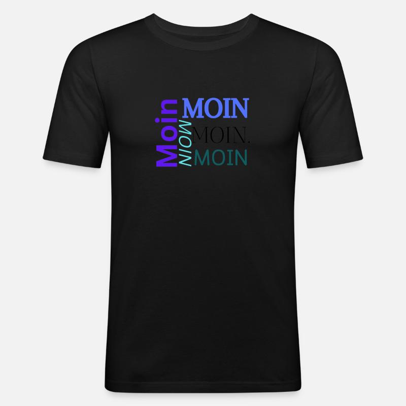 Moin - Männer Slim Fit T-Shirt - Schwarz