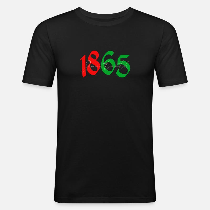 Juneteeth 1865 - Männer Slim Fit T-Shirt - Schwarz