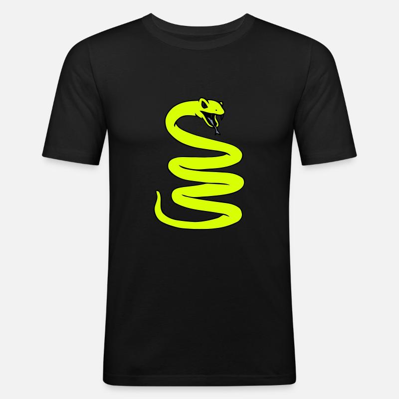 Coiled Snale - Männer Slim Fit T-Shirt - Schwarz