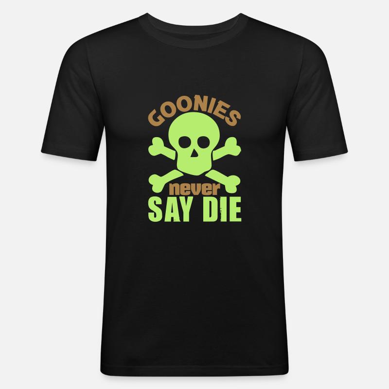 Goonies never say die - Männer Slim Fit T-Shirt - Schwarz