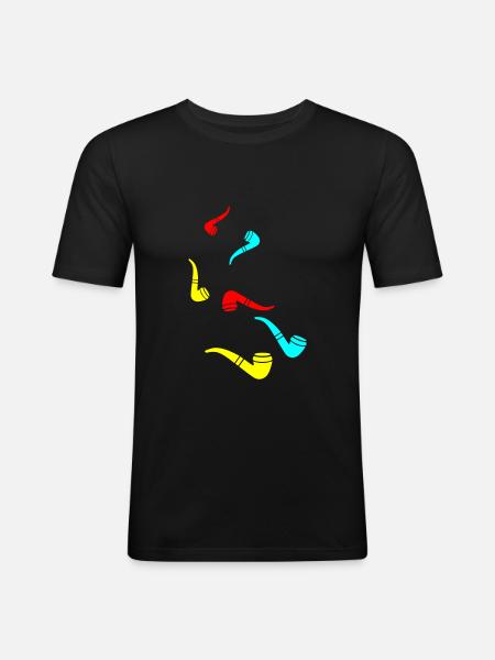 Fumer une pipe - T-shirt près du corps Homme - noir