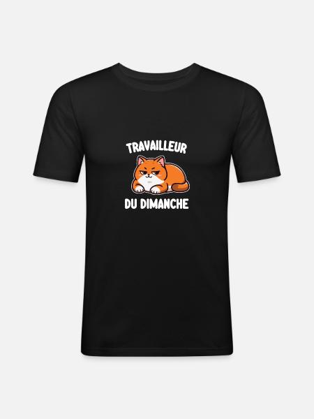 travailleur du dimanche - T-shirt près du corps Homme - noir