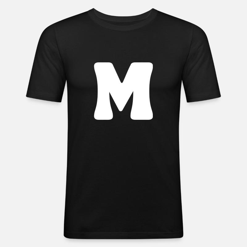 M - Männer Slim Fit T-Shirt - Schwarz