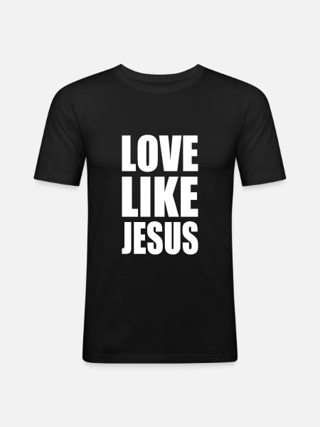 Love like jesus - Men's Slim Fit T-Shirt - black