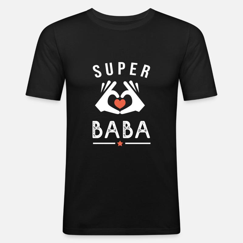 super baba gift baba - Men's Slim Fit T-Shirt - black