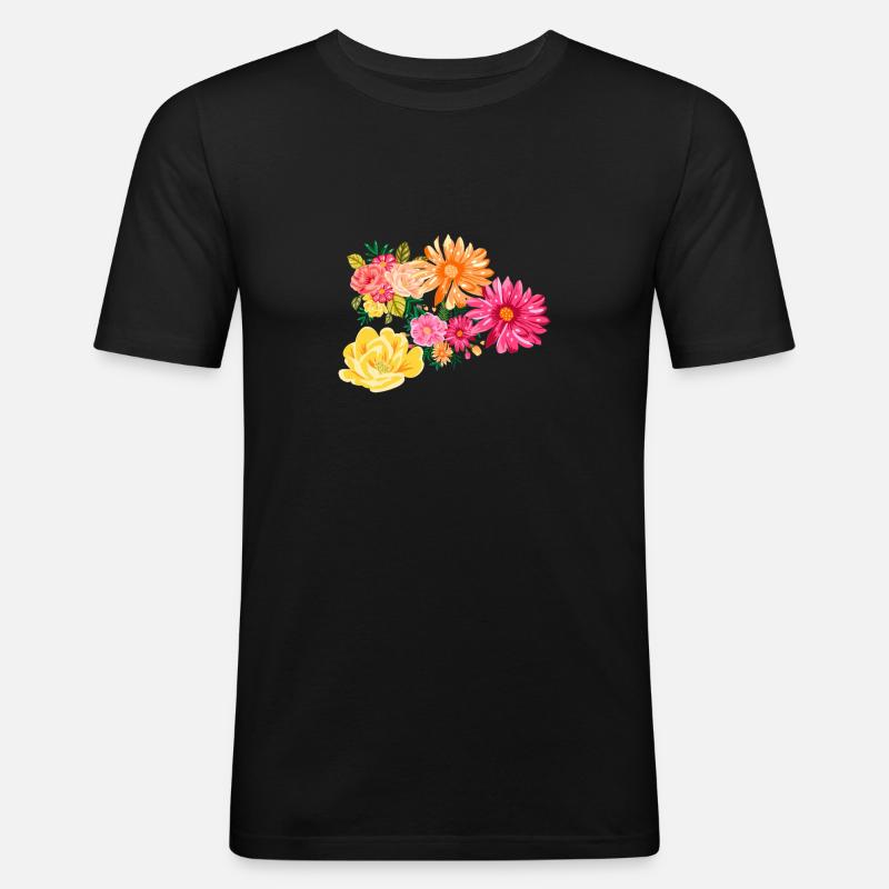 Frühlings - Männer Slim Fit T-Shirt - Schwarz