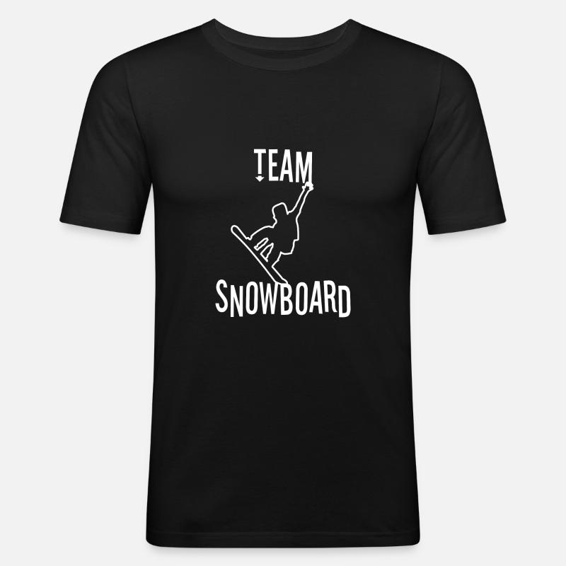 Team Snowboard - Männer Slim Fit T-Shirt - Schwarz