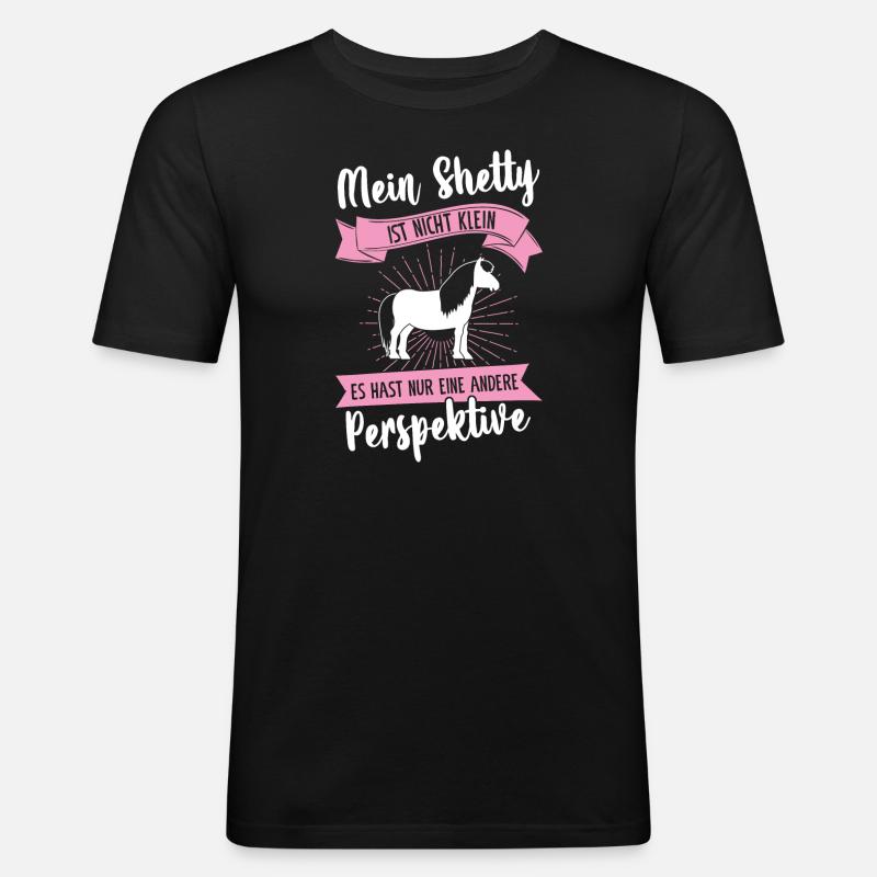 Isländer Pferd Reiter Geschenk - Männer Slim Fit T-Shirt - Schwarz
