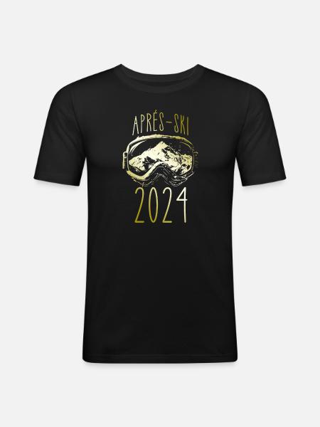 Après Ski 2024 Mountains - Men's Slim Fit T-Shirt - black
