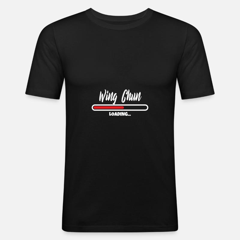 Wing Chun loading - Männer Slim Fit T-Shirt - Schwarz
