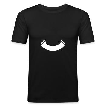 Banner gebogen unten - Männer Slim Fit T-Shirt - Schwarz - Vorne - Nik (191cm)