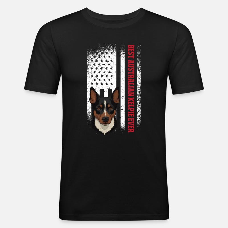 Kelpie-Hund-Geschenk - Männer Slim Fit T-Shirt - Schwarz