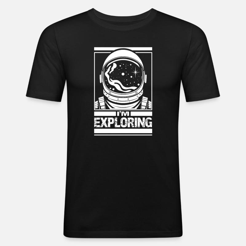 J’explore - T-shirt près du corps Homme - noir
